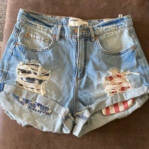Patriotic Denim Shorts